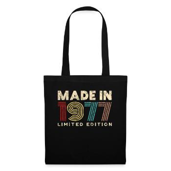 Made In Jahrgang 1977 Geburtstag Geschenk 45 Jahre - Stoffbeutel - Schwarz - Vorne