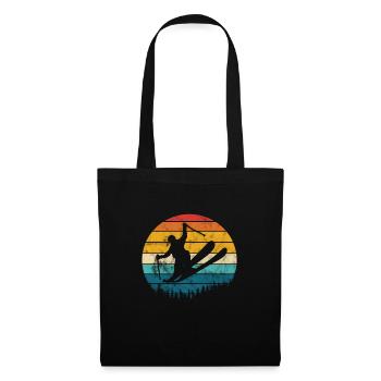 Ski Ski Neige Hiver Vacances au ski Cadeau - Sac en tissu - noir - Devant
