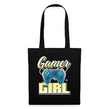 Gamer Girl Cute Anime Style Video Gamer Girl - Stoffbeutel - Schwarz - Vorne