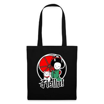 Japanese cat and women are friends - Tote Bag - black - Front