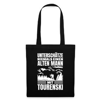 Unterschätze Nie Alten Mann Tourenski - Skitour - Stoffbeutel - Schwarz - Vorne