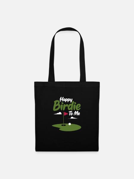 Golf Geburtstag Golfschläger Golfball Geschenk - Stoffbeutel - Schwarz