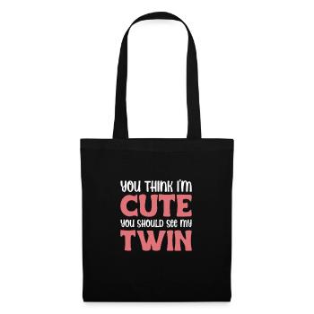 Twins Family Baby Birth Twin Gift - Tote Bag - black - Front