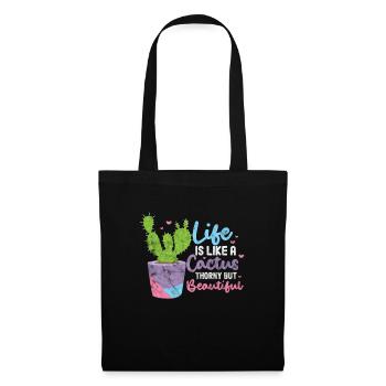 Cactus - Sac en tissu - noir - Devant