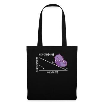 Drôle de jeu de mots mathématiques Hippothenuse Hippopotamus - Sac en tissu - noir - Devant