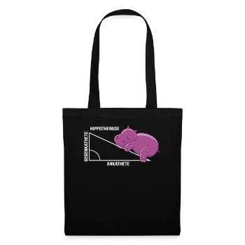 Drôle de jeu de mots mathématiques Hippothenuse Hippopotamus - Sac en tissu - noir - Devant