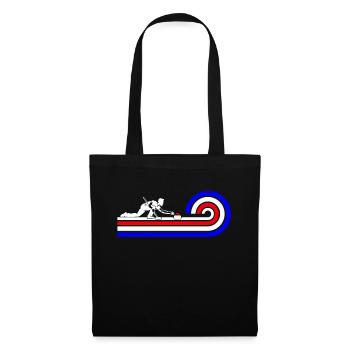 Retro Curling Design with Curler Silhouette - Stoffbeutel - Schwarz - Vorne