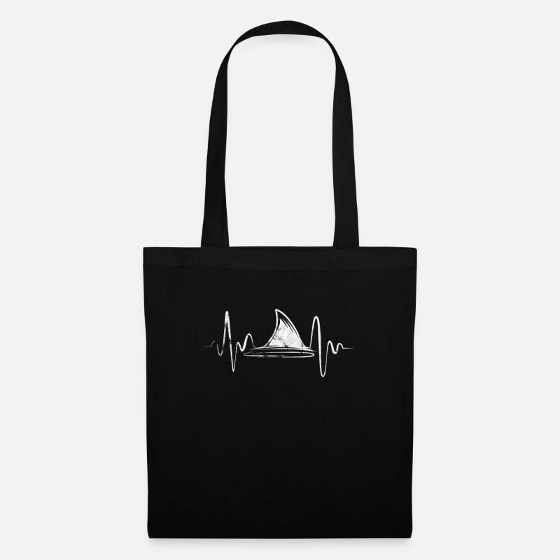 Requins Shark Ailerons de requin Shark Sea Gift - Sac en tissu - noir