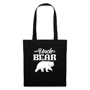 Oncle Ours Nièce Neveu Famille Frère Cadeau - Sac en tissu - noir - Devant