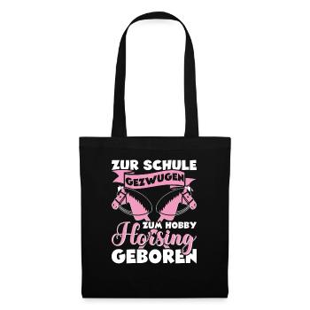 Mädchen Hobby Horsing Steckenpferd - Stoffbeutel - Schwarz - Vorne