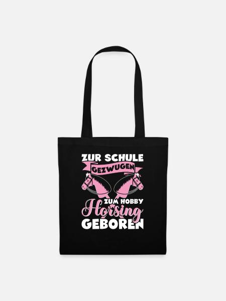 Mädchen Hobby Horsing Steckenpferd - Stoffbeutel - Schwarz