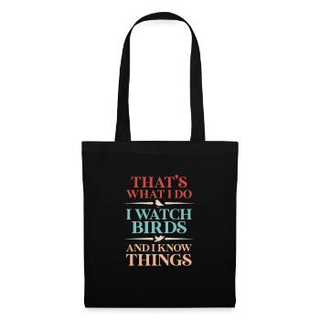 Ornithologie - Sac en tissu - noir - Devant