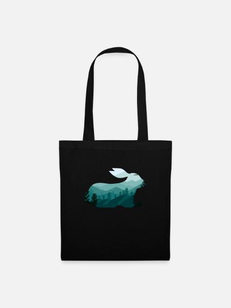 Hase - Stoffbeutel - Schwarz