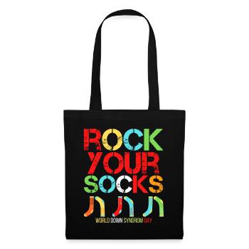 Welt Down Syndrom Tag Rock Your Socks - Stoffbeutel - Schwarz - Vorne