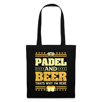 Funny Padel Saying Padel and Beer Padel Tennis - Tote Bag - black - Front