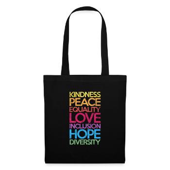 Droits de l’homme Anti-Racisme Tolérance Cadeau - Sac en tissu - noir - Devant