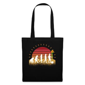 Retro Sonnenblume Geschenk Sonnenblumen - Stoffbeutel - Schwarz - Vorne
