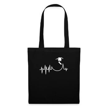Skateboard Heartbeat - Tote Bag - black - Front
