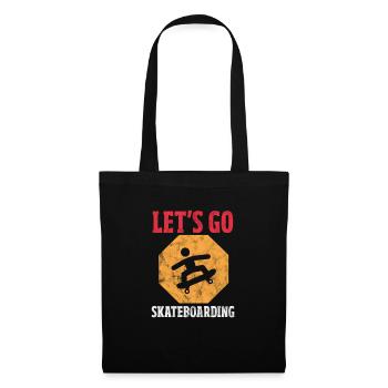 Skateboard Skater Skate Skaten Geschenk - Stoffbeutel - Schwarz - Vorne