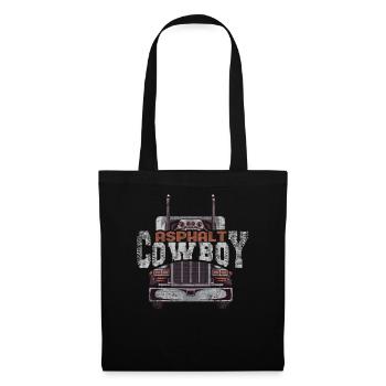 Asphalt Cowboy Cooles LKW Fahrer Design - Stoffbeutel - Schwarz - Vorne