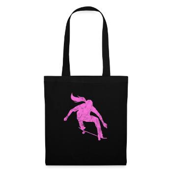 Skateboard Skater Fille Skate Skate Cadeau - Sac en tissu - noir - Devant