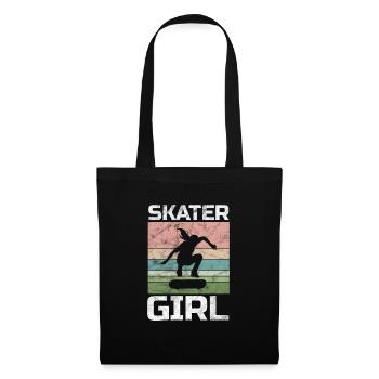 Skateboard Skater Fille Skate Skate Cadeau - Sac en tissu - noir - Devant