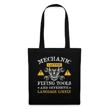 Avertissement mécanicien Drôle De mécanicien De voiture Dicton - Sac en tissu - noir - Devant