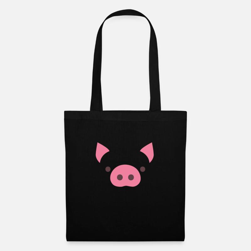 Cochon - Sac en tissu - noir