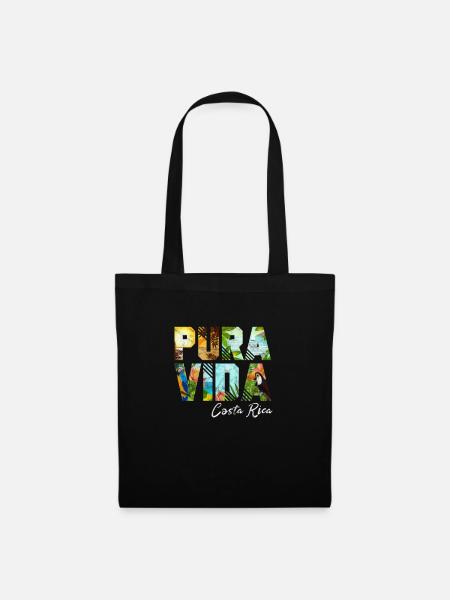 Costa Rica Urlaub Mittelamerika Pura Vida Geschenk - Stoffbeutel - Schwarz