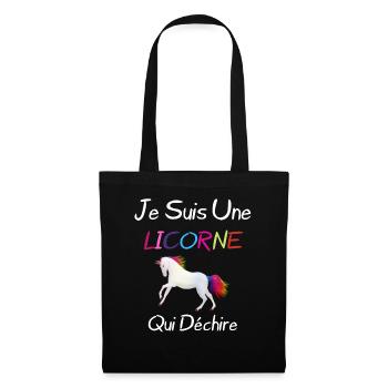 Je Suis Une Licorne - Sac en tissu - noir - Devant