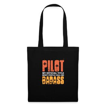 Pilot Flugzeug Fliegen Flieger Geschenk - Stoffbeutel - Schwarz - Vorne