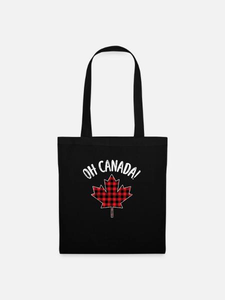 Kanada Ahornblatt Flagge Canada Vancouver Geschenk - Stoffbeutel - Schwarz