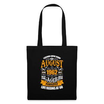 August 1962 60th birthday 60 years gift - Tote Bag - black - Front