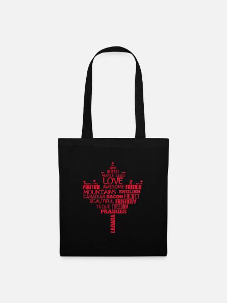 Kanada Ahornblatt Flagge Canada Vancouver Geschenk - Stoffbeutel - Schwarz