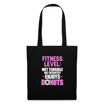 Donut Fitness Gym Workout Donuts Geschenk - Stoffbeutel - Schwarz - Vorne