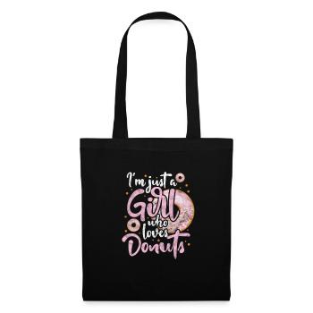 Fille beignet - Sac en tissu - noir - Devant