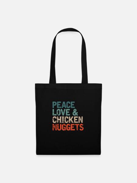 Chicken Nuggets - Stoffbeutel - Schwarz