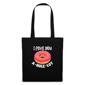 Donut Liebe Süssigkeiten Valentinstag Geschenk - Stoffbeutel - Schwarz - Vorne