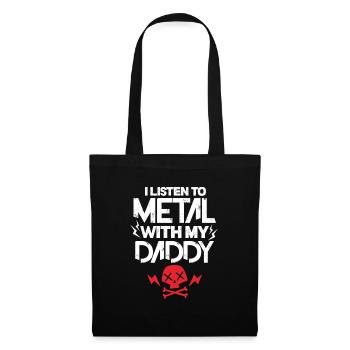 Vater Heavy Metal Sohn Tochter Vatertag Geschenk - Stoffbeutel - Schwarz - Vorne