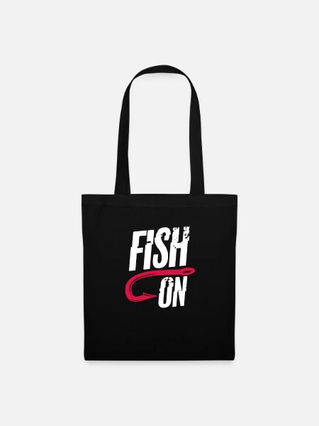 Angler Fischer Angeln Fischen Angelrute Geschenk - Stoffbeutel - Schwarz
