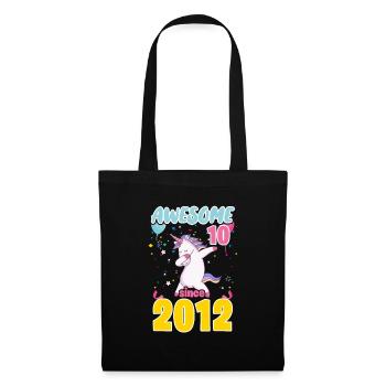 10ème Anniversaire Licorne 10 Ans 2012 Cadeau - Sac en tissu - noir - Devant