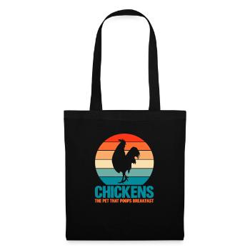 Huhn Bauernhof Geflügel Hahn Hühner Geschenk - Stoffbeutel - Schwarz - Vorne