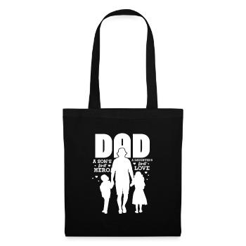Vater Tochter Papa Sohn Kind Vatertag Geschenk - Stoffbeutel - Schwarz - Vorne
