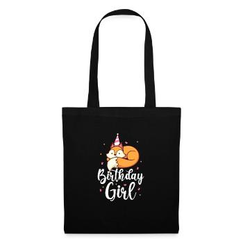 Cadeau de forêt de renards d'anniversaire de fille de renard - Sac en tissu - noir - Devant