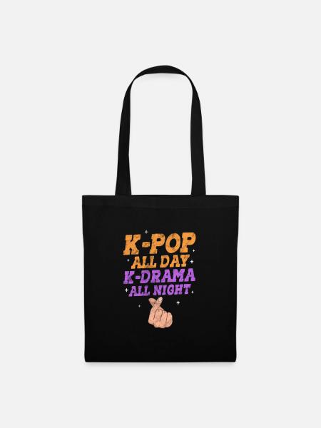 K-Pop Koreanisch Musik Pop Korea Kpop Geschenk - Stoffbeutel - Schwarz
