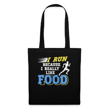 Je cours parce que j’aime beaucoup food Funny Runner - Sac en tissu - noir - Devant