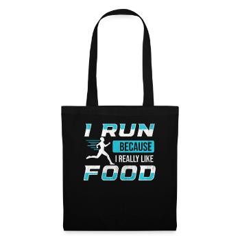 Je cours parce que j’aime beaucoup food Funny Runner - Sac en tissu - noir - Devant