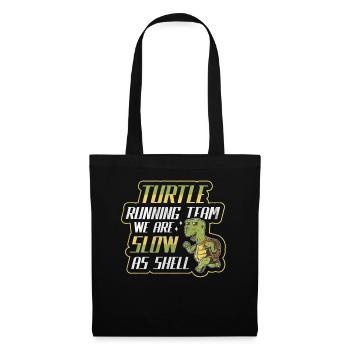 Turtle Running Team - Nous sommes lents comme la coquille - Sac en tissu - noir - Devant