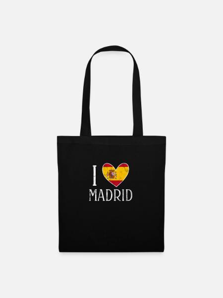 Spanien Spanisch Madrid Spanier Urlaub Geschenk - Stoffbeutel - Schwarz