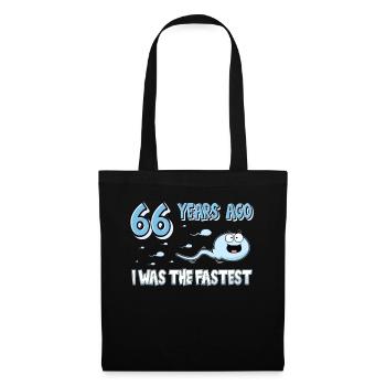 66 Years Ago I Was The Fastest 66. Geburtstag - Stoffbeutel - Schwarz - Vorne